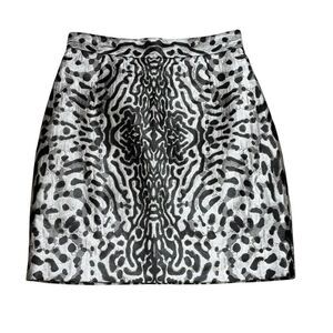 Proenza Schouler Cloque Jaquard Mini Skirt in Black/White NWT Size 2